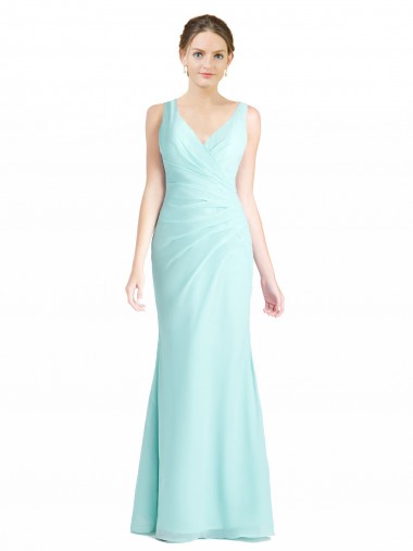 Sleeveless Waterfall Mermaid V-Neck Bridesmaid Dress Lincoln