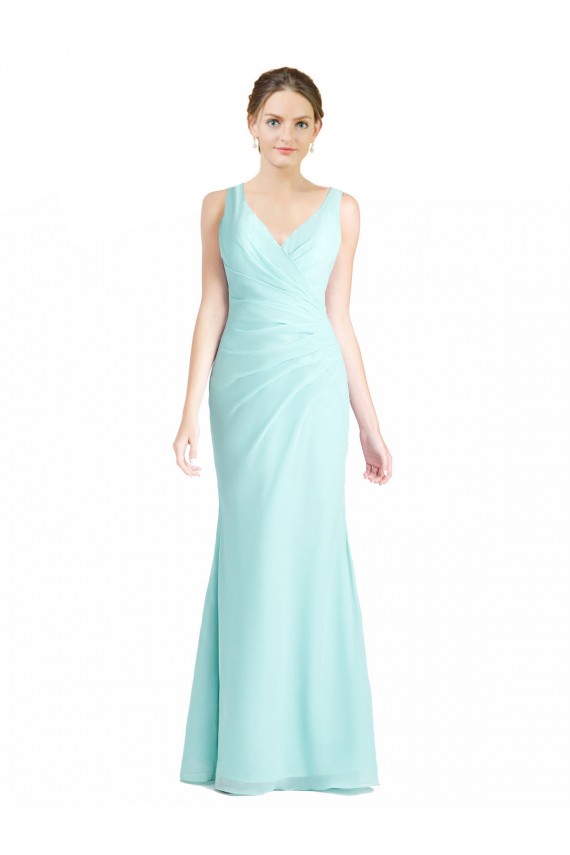 Sleeveless Waterfall Mermaid V-Neck Bridesmaid Dress Lincoln