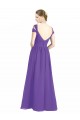 Cap Sleeves Purple Open Back A-Line Off the Shoulder Bridesmaid Dress Lincoln