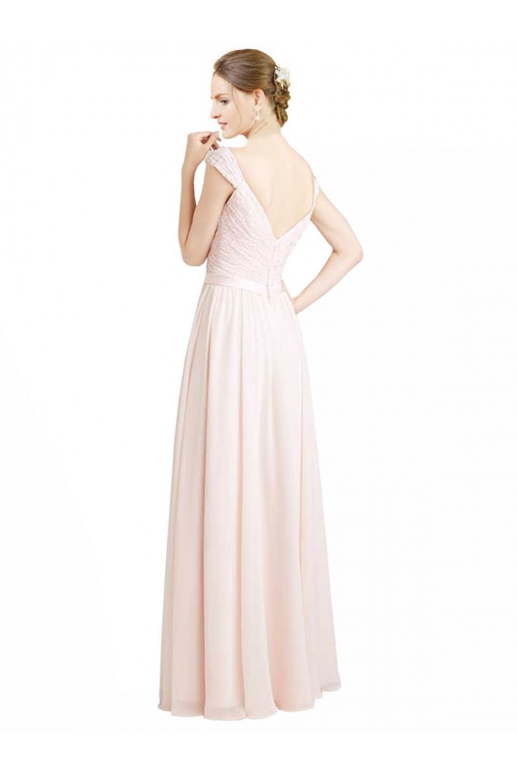Sleeveless Cream Pink Open Back A-Line Sweetheart Bridesmaid Dress Lincoln