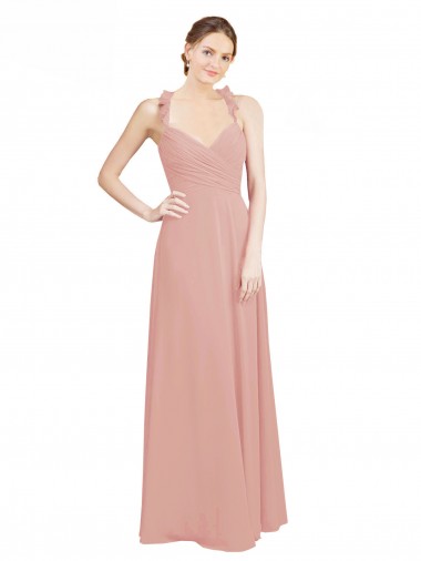 Sleeveless Bliss Pink Open Back A-Line Sweetheart Bridesmaid Dress / Evening Dress Lincoln