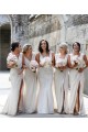 Sleeveless Champagne Low Back A-Line V-Neck Bridesmaid Dress Lincoln