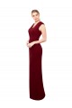 Sleeveless Burgundy Keyhole Back Mermaid V-Neck Prom Dress / Bridesmaid Dress Lincoln