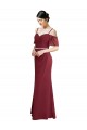 Cold Shoulder Burgundy Low Back A-Line Spaghetti Straps Bridesmaid Dress Lincoln