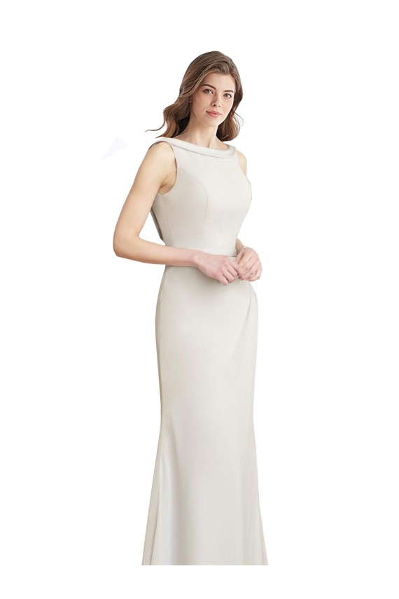 Sleeveless V-Back Mermaid Boat Neck Bridesmaid Dress Lincoln