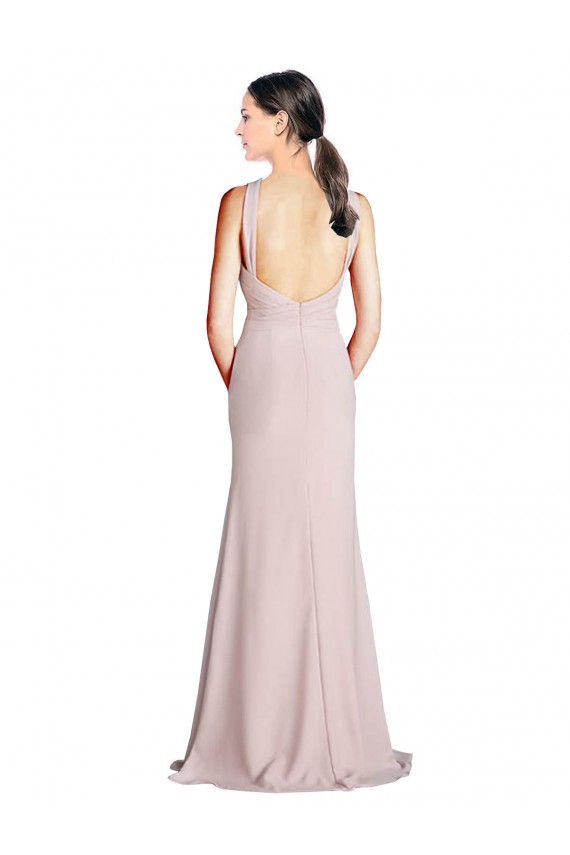 Sleeveless Open Back Sheath Halter Neck Bridesmaid Dress Lincoln