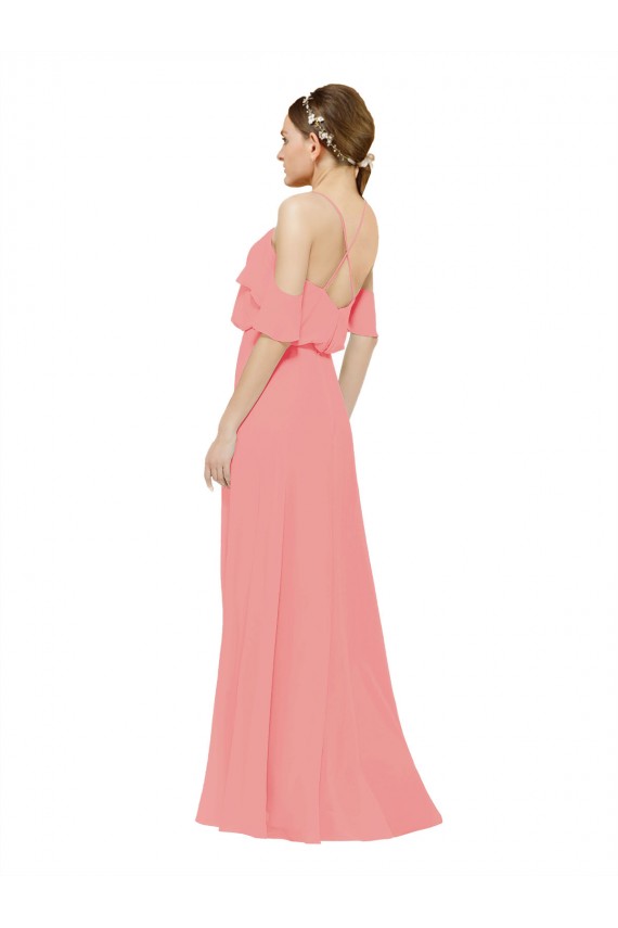 Sleeveless Watermelon A-Line Off the Shoulder Bridesmaid Dress Lincoln