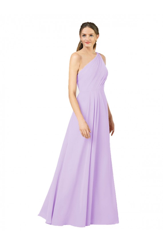 Sleeveless Lilac Sheath One Shoulder Formal Evening Gown / Bridesmaid Dress Lincoln