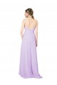 Sleeveless Lilac Open Back Sheath V-Neck High Low Bridesmaid Dress Lincoln