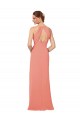 Sleeveless Desert Rose Keyhole Back Sheath V-Neck Bridesmaid Dress Lincoln