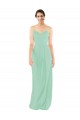 Sleeveless Mint Green Keyhole Back Sheath V-Neck Bridesmaid Dress Lincoln