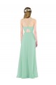 Sleeveless Mint Green Keyhole Back Sheath V-Neck Bridesmaid Dress Lincoln