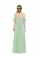 Sleeveless Sage Sheath Off the Shoulder Bridesmaid Dress Lincoln