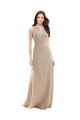 Sleeveless Champagne A-Line High Neck Bridesmaid Dress Lincoln
