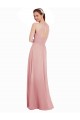Sleeveless Bliss Pink Keyhole Back A-Line Halter Neck Bridesmaid Dress Lincoln