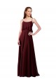 Sleeveless Burgundy Gold A-Line Spaghetti Straps Bridesmaid Gowns Lincoln