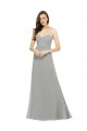 Sleeveless Silver A-Line Spaghetti Straps Bridesmaid Dress Lincoln