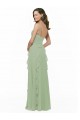 Sleeveless Smoke Green A-Line Spaghetti Straps Bridesmaid Dress Lincoln
