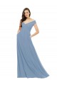 Sleeveless Dusty Blue A-Line Off the Shoulder Bridesmaid Dress / Evening Gowns Lincoln