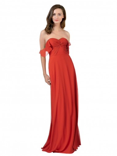 Sleeveless Red V-Back A-Line Sweetheart Bridesmaid Dress Lincoln