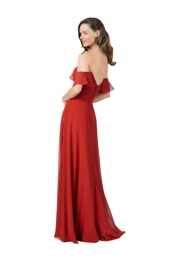 Sleeveless Red V-Back A-Line Sweetheart Bridesmaid Dress Lincoln