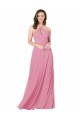 Sleeveless Skin Pink Keyhole Back A-Line Halter Neck Prom Dress / Bridesmaid Dress Lincoln