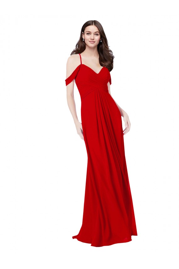 Sleeveless Dark Red Criss Cross Back A-Line V-Neck Bridesmaid Dress Lincoln