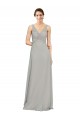 Sleeveless Silver A-Line V-Neck Bridesmaid Dress Lincoln
