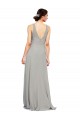 Sleeveless Silver A-Line V-Neck Bridesmaid Dress Lincoln