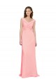 Sleeveless Salmon A-Line V-Neck Bridesmaid Dress Lincoln