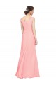 Sleeveless Salmon A-Line V-Neck Bridesmaid Dress Lincoln