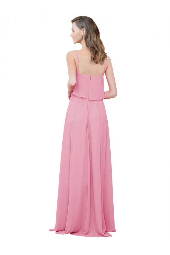 Sleeveless Skin Pink A-Line Spaghetti Straps Bridesmaid Dress Lincoln