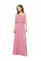 Sleeveless Skin Pink A-Line One Shoulder Bridal Party Dress Lincoln