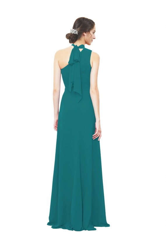 Sleeveless Hunter A-Line One Shoulder Bridesmaid Dress Lincoln