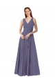 Sleeveless Silver Stone A-Line V-Neck Bridesmaid Dress Lincoln