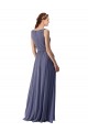 Sleeveless Silver Stone A-Line V-Neck Bridesmaid Dress Lincoln
