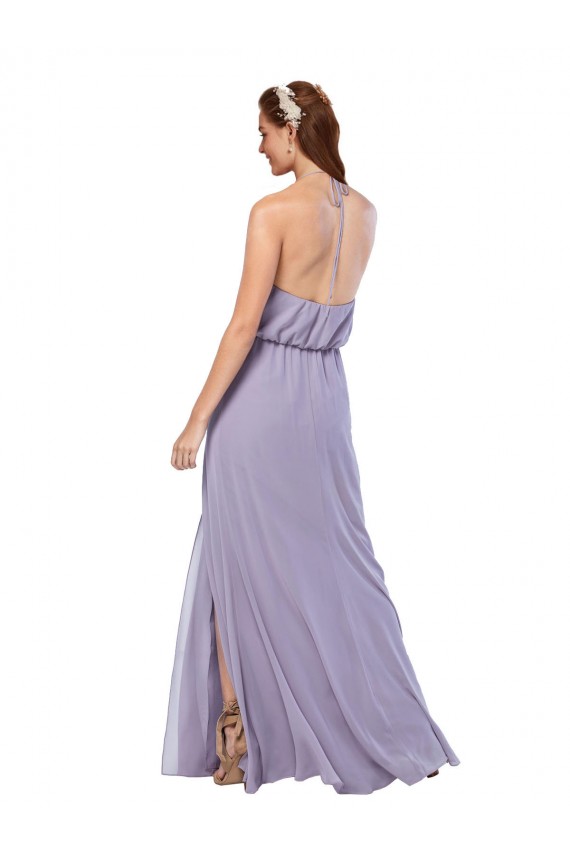 Sleeveless Dark Navy Criss Cross Open Back A-Line Halter Neck Bridesmaid Dress / Evening Dress Lincoln