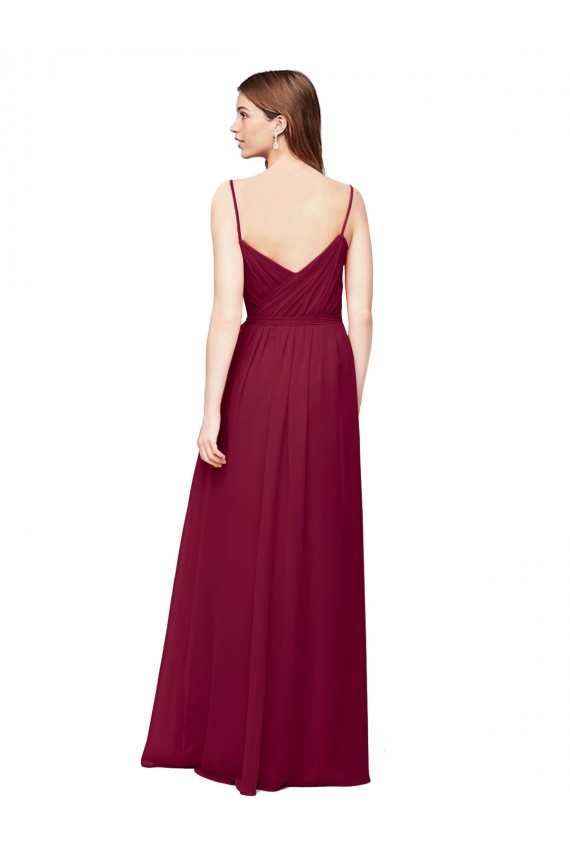 Sleeveless Grape A-Line V-Neck Bridesmaid Dress / Formal Dress Lincoln