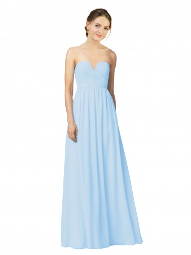 Sleeveless Light Sky Blue A-Line Sweetheart Formal Dress / Bridesmaid Dress Lincoln