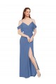 Sleeveless Windsor Blue A-Line Off the Shoulder Bridesmaid Dress Lincoln