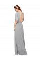 Flutter Sleeves Royal Blue Open Back A-Line V-Neck Bridesmaid Dress / Evening Gowns Lincoln