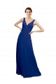 Sleeveless Royal Blue Low Back A-Line V-Neck Bridesmaid Dress Lincoln