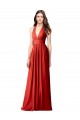 Sleeveless Red Open Back A-Line Halter Neck Bridesmaid Dress / Formal Dress Lincoln