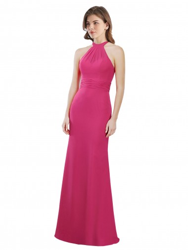 Sleeveless Ruby Criss Cross Open Back A-Line Halter Neck Bridesmaid Dress Lincoln