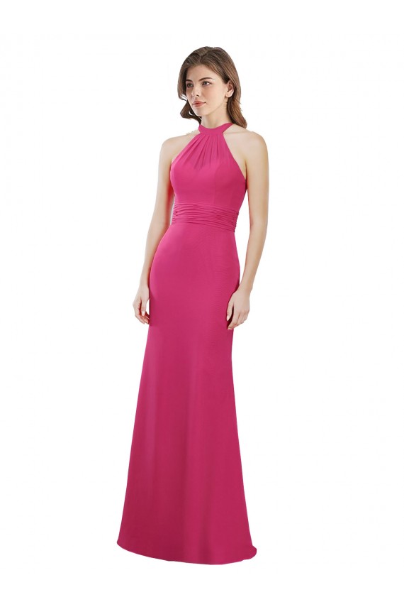 Sleeveless Ruby Criss Cross Open Back A-Line Halter Neck Bridesmaid Dress Lincoln