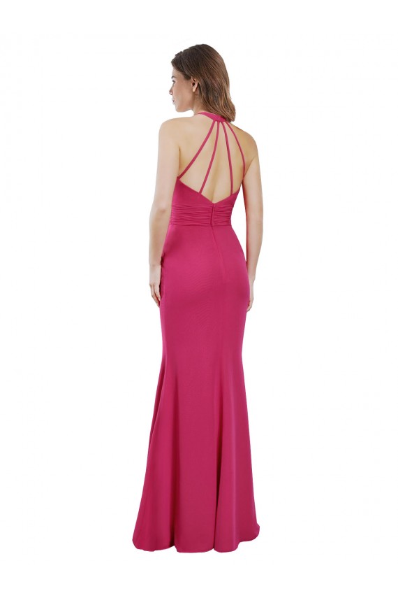 Sleeveless Ruby Criss Cross Open Back A-Line Halter Neck Bridesmaid Dress Lincoln