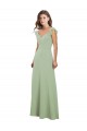 Cap Sleeves Smoke Green Low Back A-Line Sweetheart Bridesmaid Dress / Formal Dress Lincoln