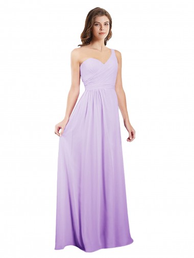Sleeveless Lilac A-Line One Shoulder Bridesmaid Dress / Evening Dress Lincoln
