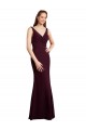Sleeveless Burgundy Gold Low Back Mermaid V-Neck Bridesmaid Dress Lincoln