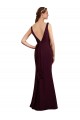 Sleeveless Burgundy Gold Low Back Mermaid V-Neck Bridesmaid Dress Lincoln